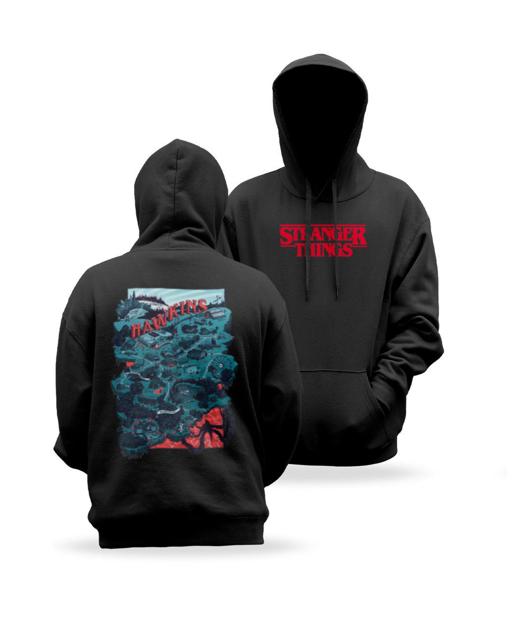 Stranger Things - Mapa Hawkins - Polera